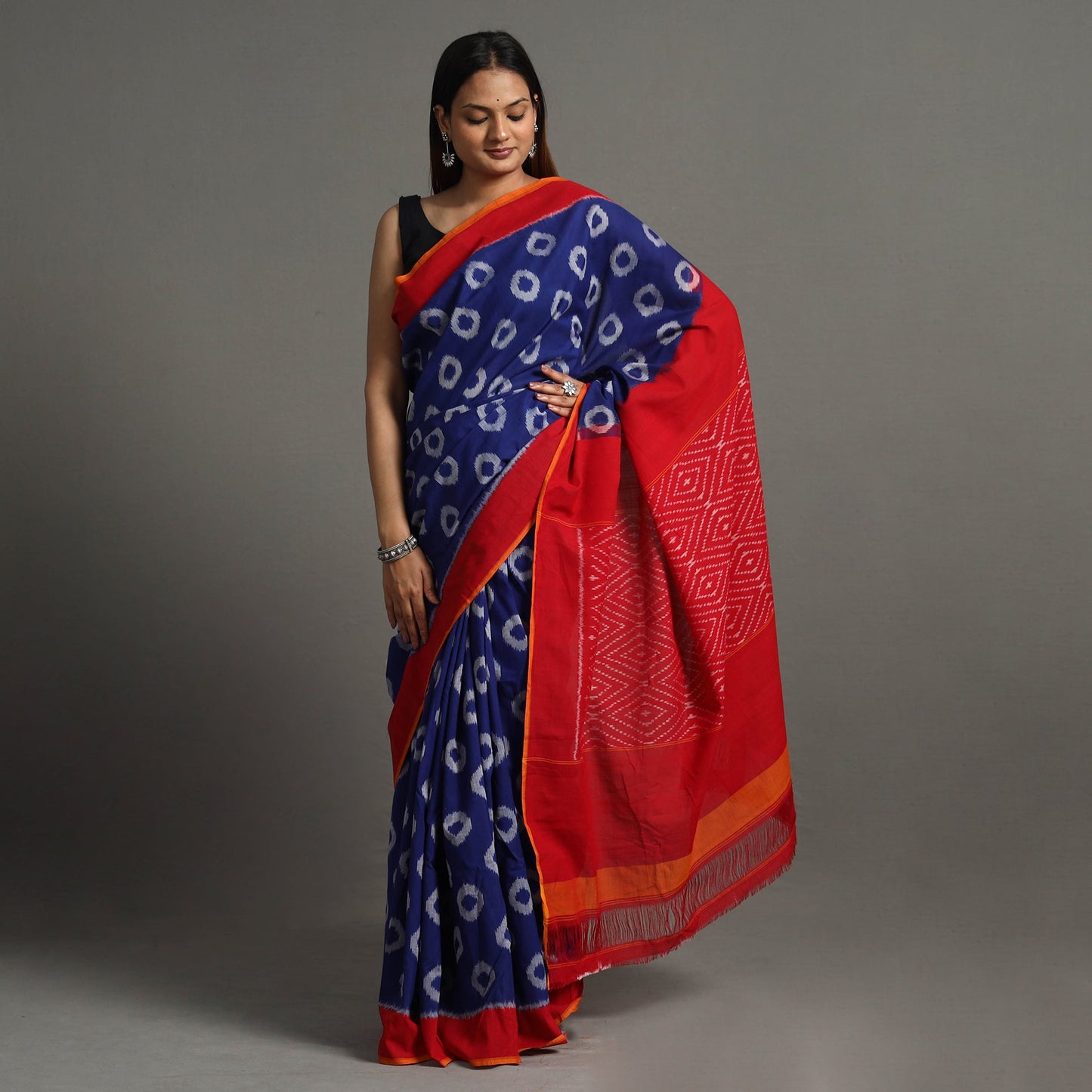 Pochampally Ikat Weave Handloom Cotton Saree