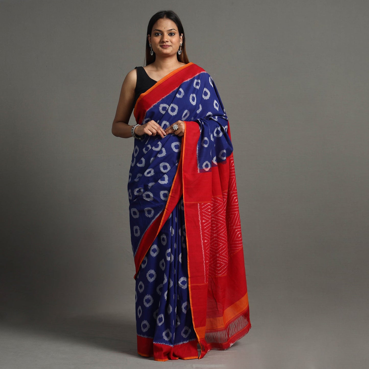 Pochampally Ikat Weave Handloom Cotton Saree