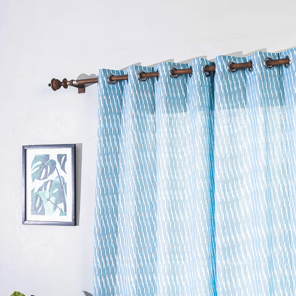 Blue - pochampally ikat weave pure cotton fabric door