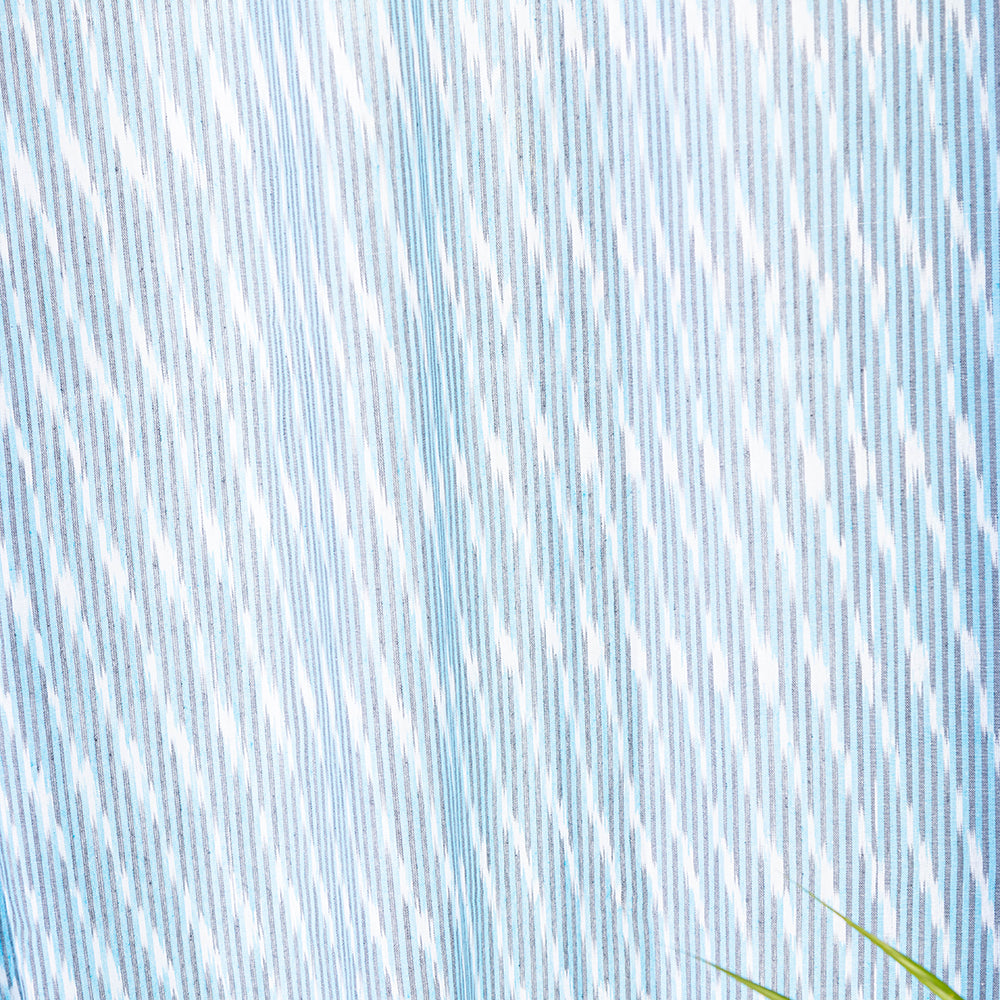 Blue - pochampally ikat weave pure cotton fabric door