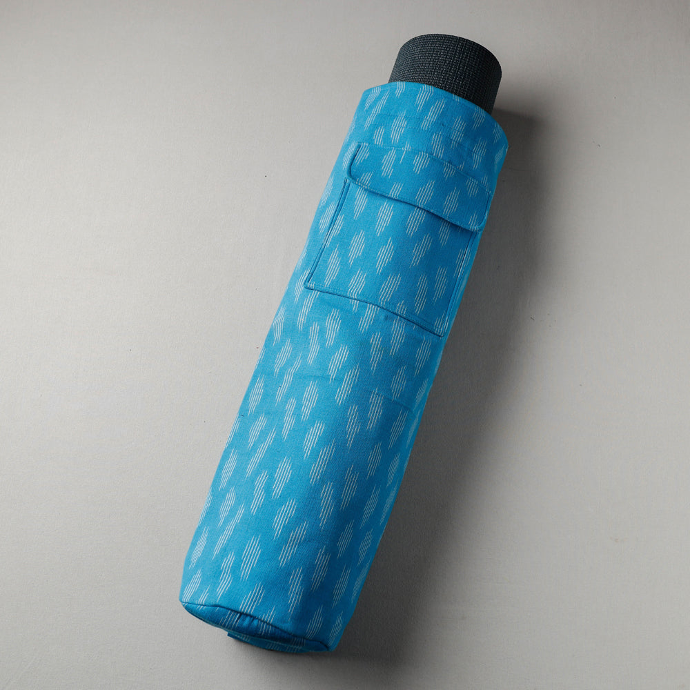 Blue Pochampally Ikat Cotton Yoga Mat Bag