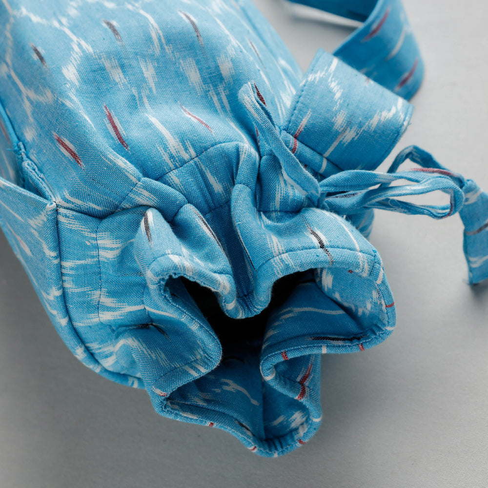 Blue Pochampally Ikat Cotton Yoga Mat Bag