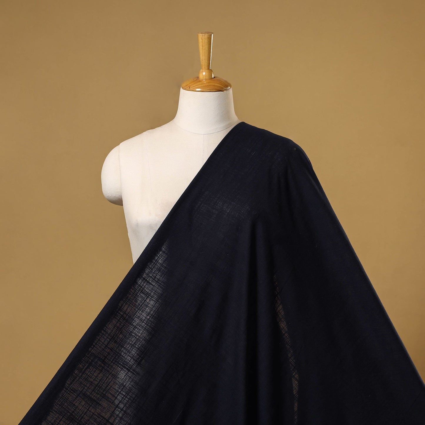 Blue - prewashed slub cotton plain fabric 09 - handcrafted