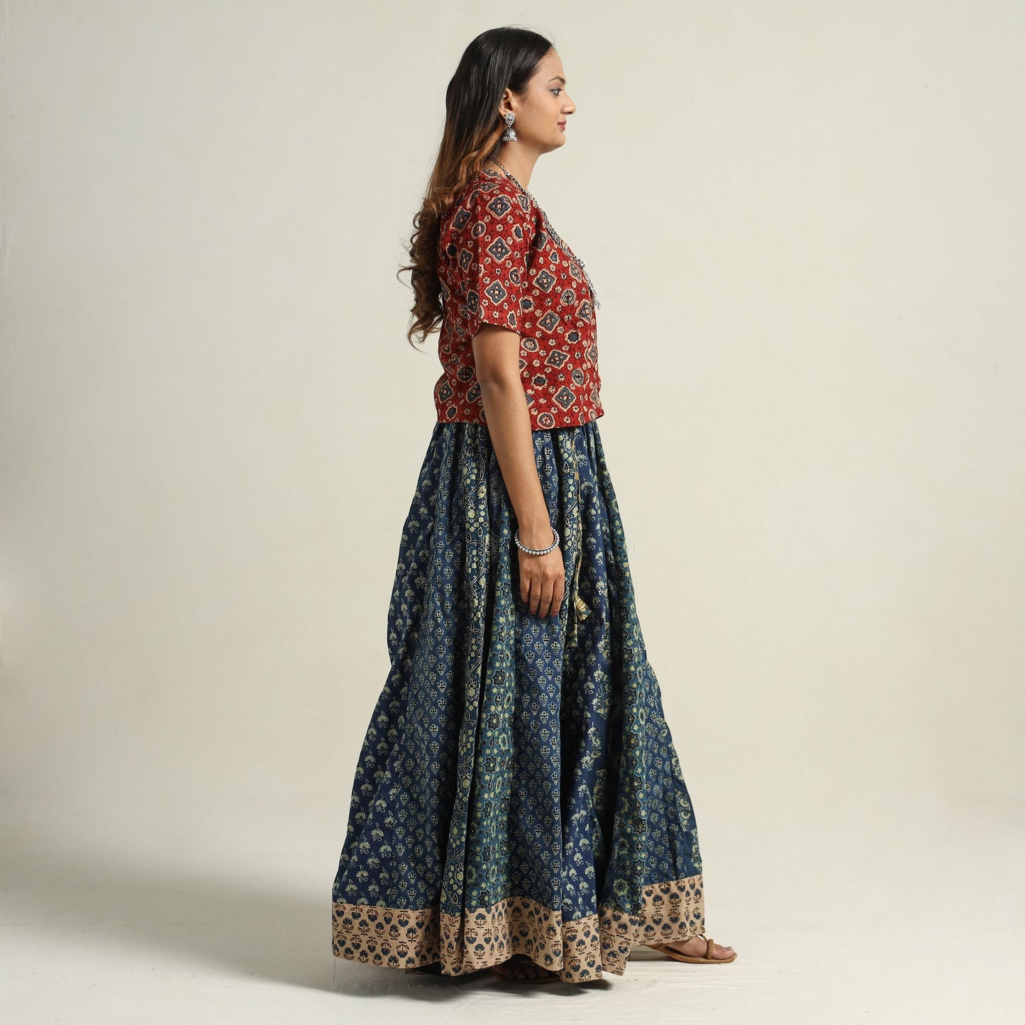 Ajrakh Patchwork Skirt