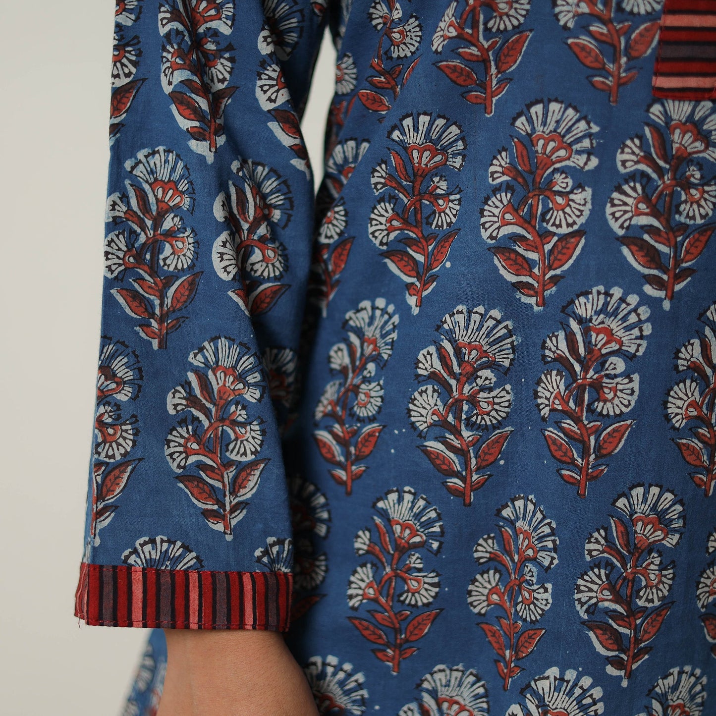 Buy Blue Block Print Cotton Bagru Co-Ord Set