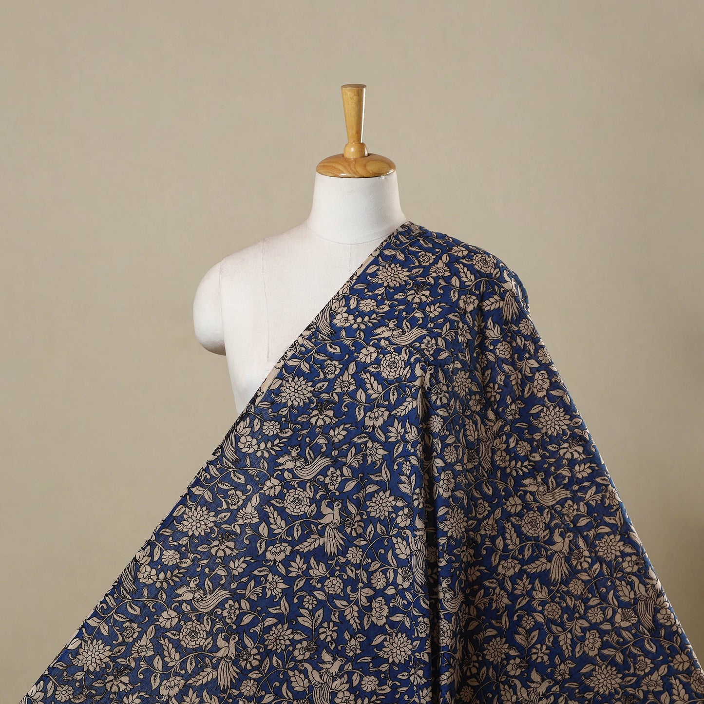 Printed cotton kalamkari fabric 04 - handcrafted