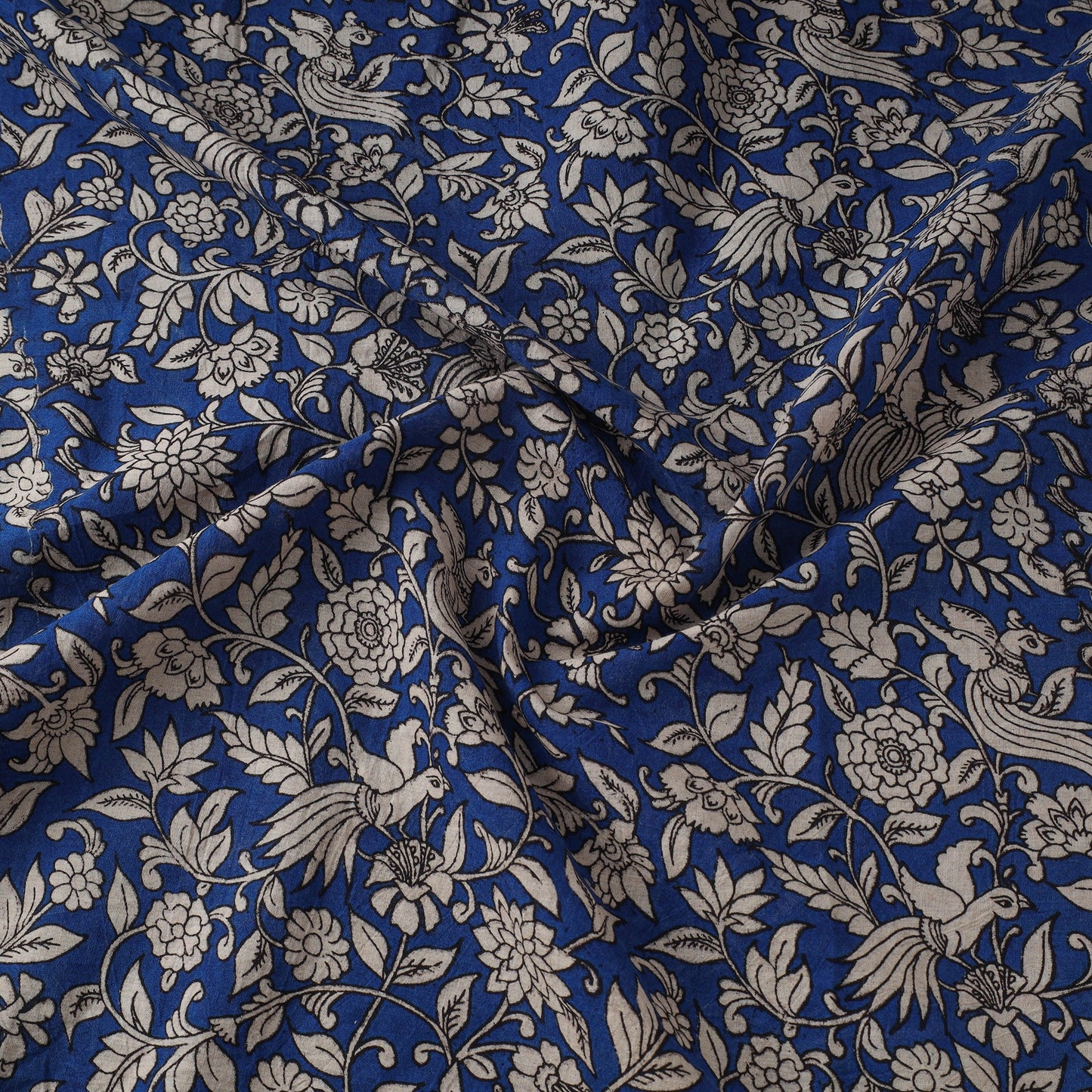 Printed cotton kalamkari fabric 04 - handcrafted