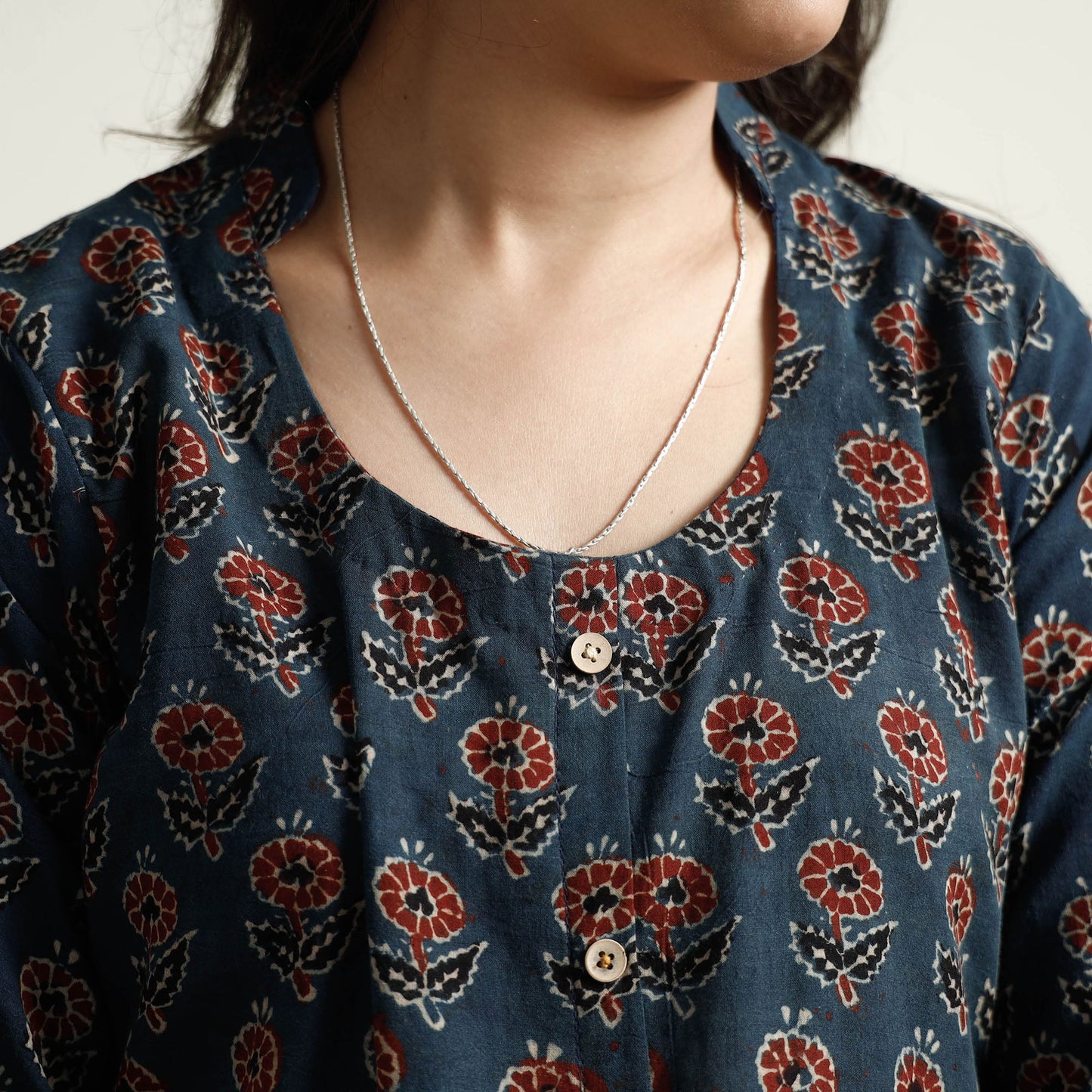 Ajrakh Block Printed Cotton Kurta with Palazzo Set Online at iTokri.com