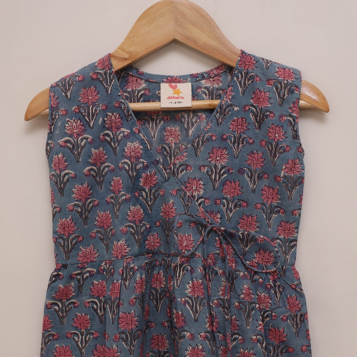 Pure cotton baby girls sanganeri angrakha dress (1-2 years)