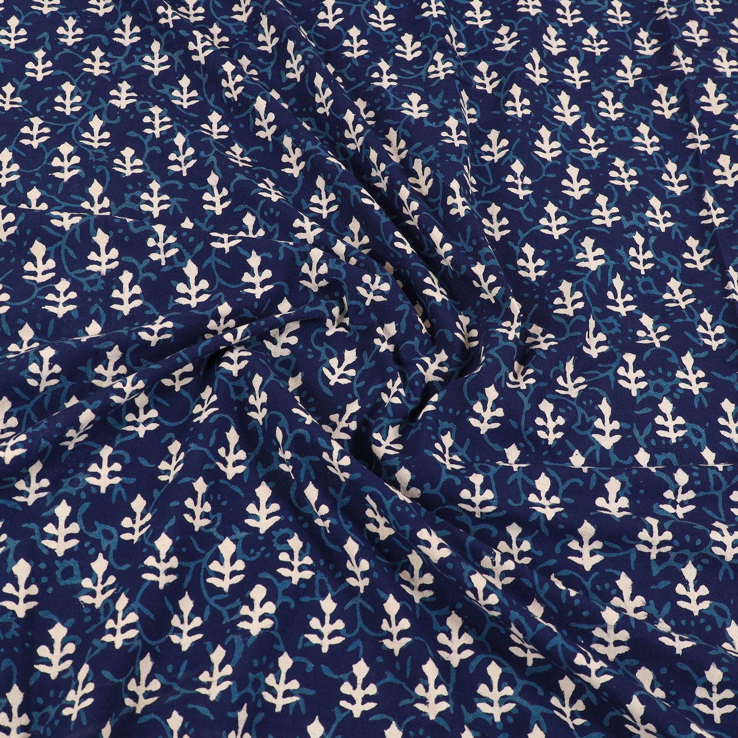 Blue - pure cotton double indigo bagru bed cover set 04