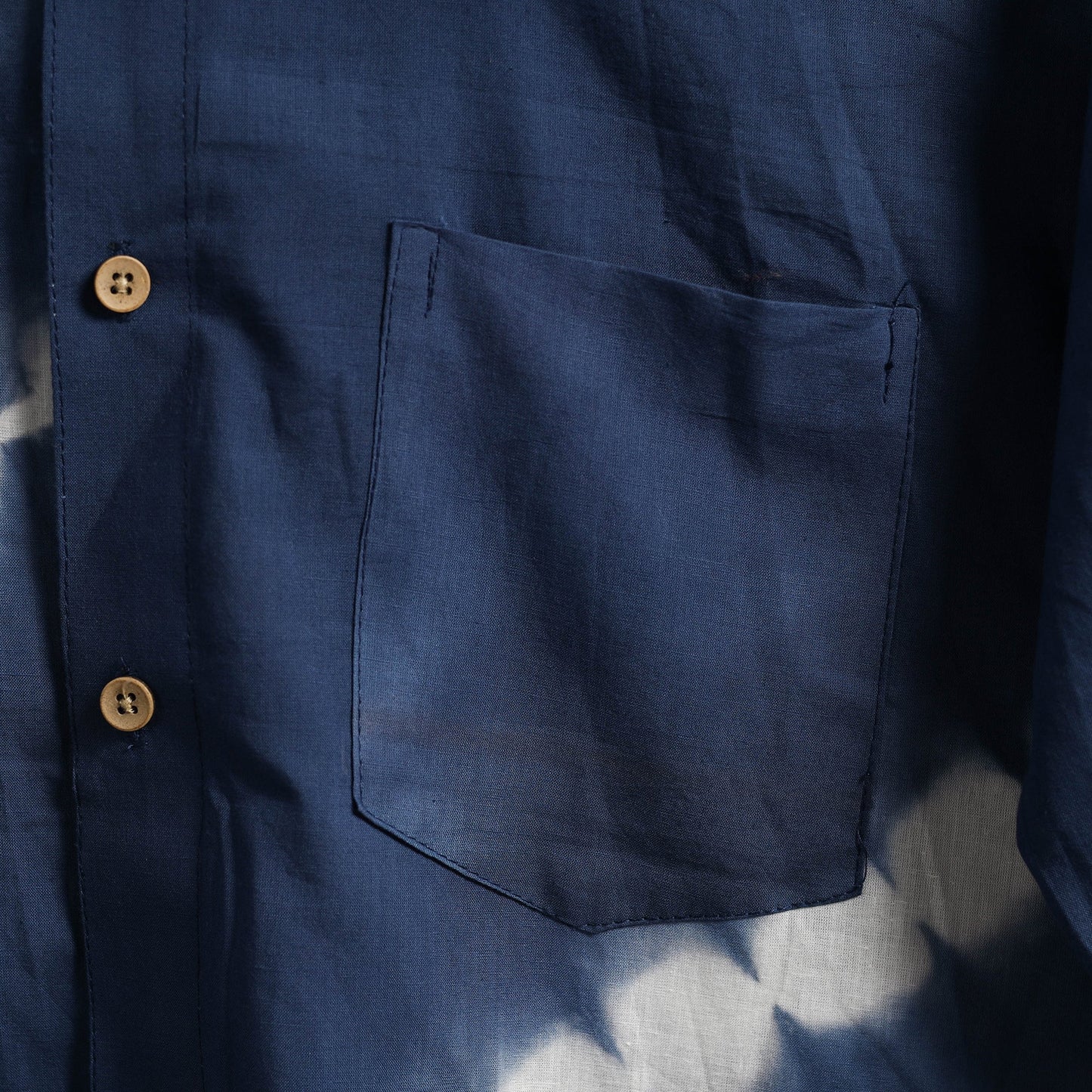Blue - pure cotton full sleeve tie-dye men shibori shirt 29