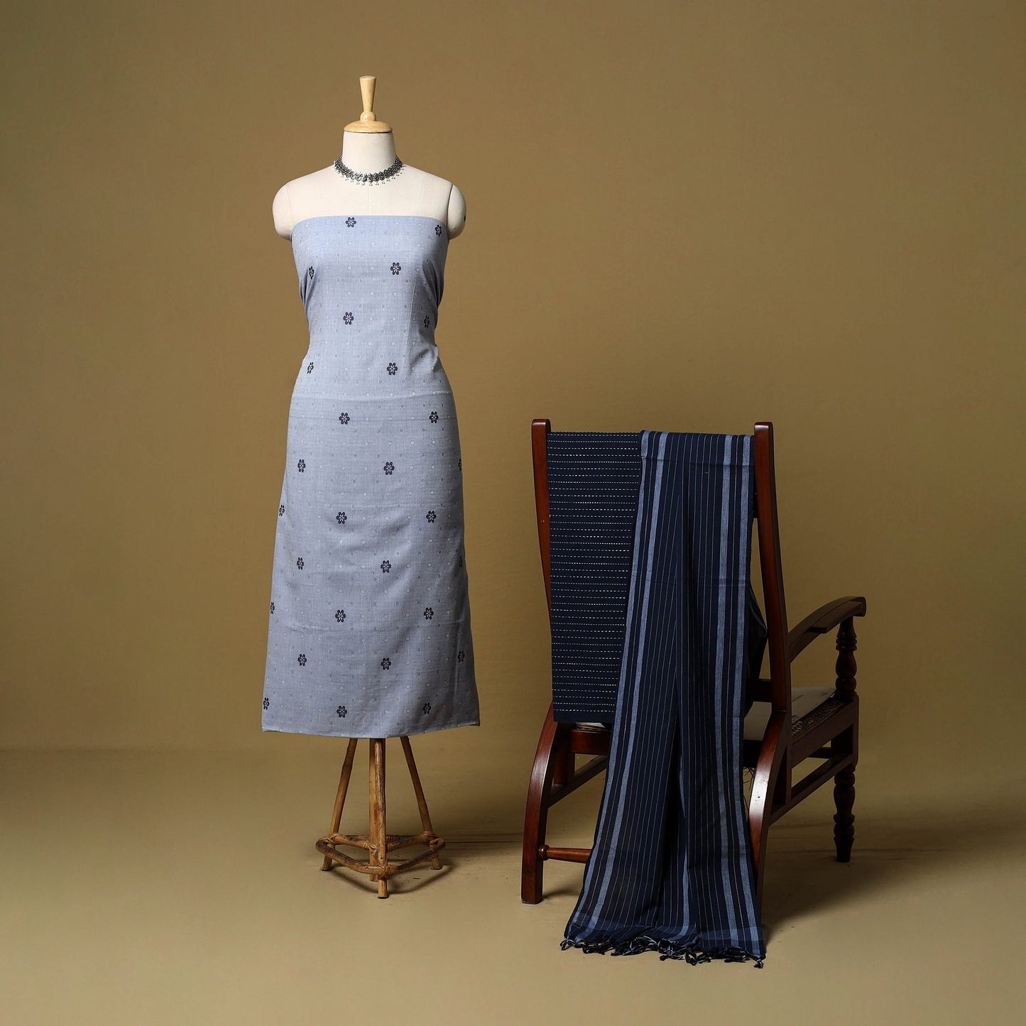 Pure cotton jacquard 3pc unstitched dress material 08