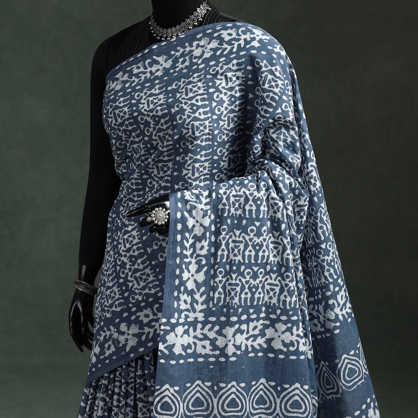 Pure mul cotton hand block batik print saree 29