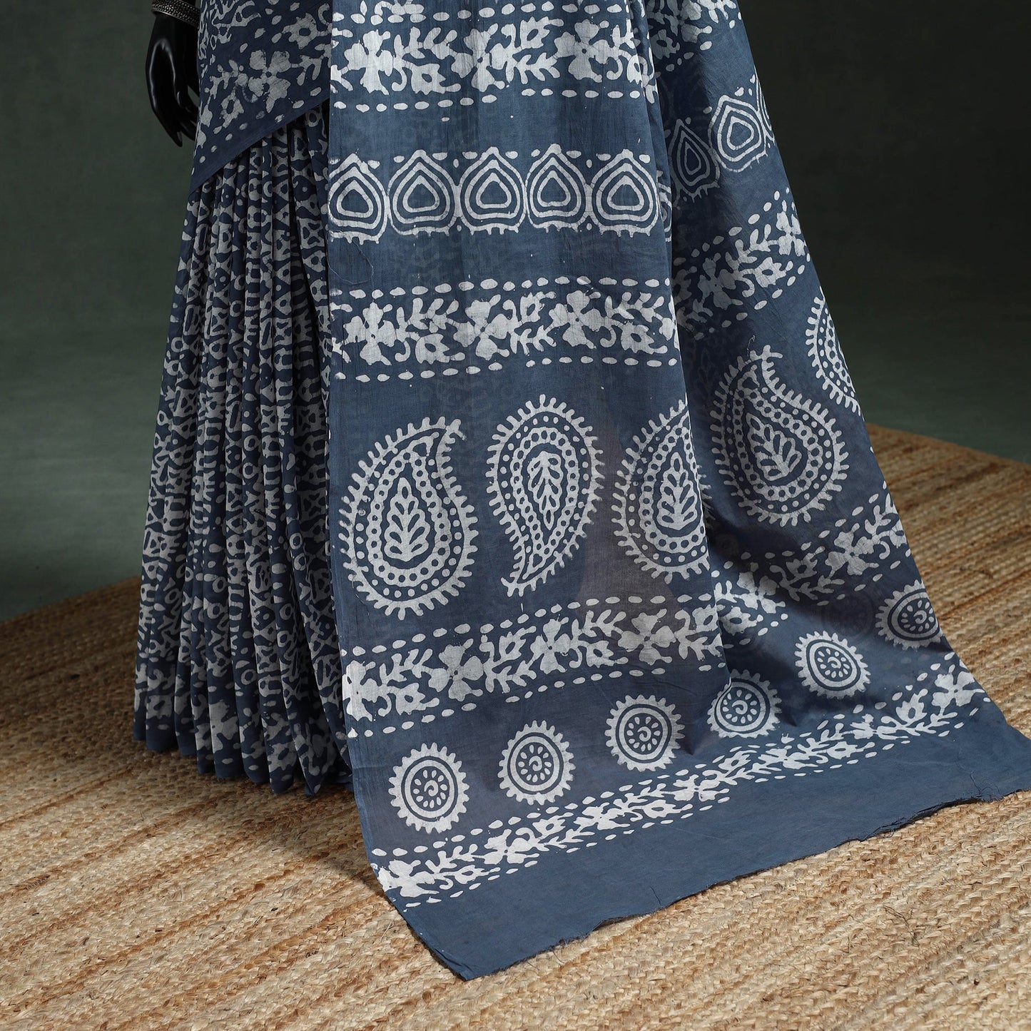 Pure mul cotton hand block batik print saree 29