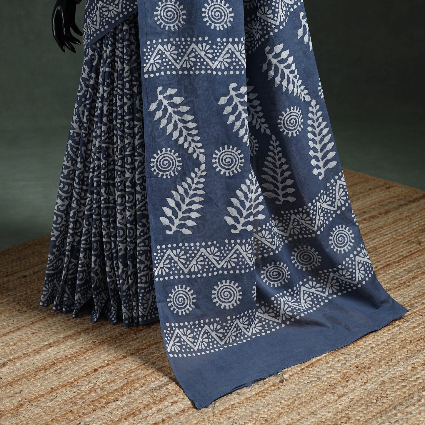 Pure mul cotton hand block batik print saree 45
