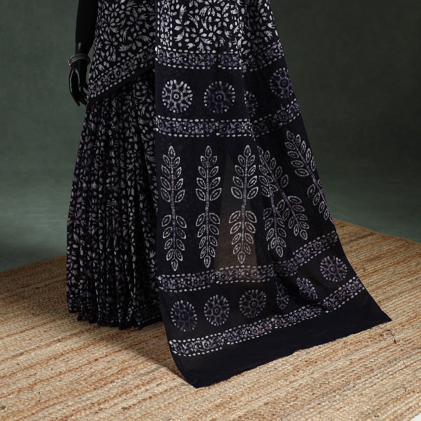 Pure mul cotton hand block batik print saree 48
