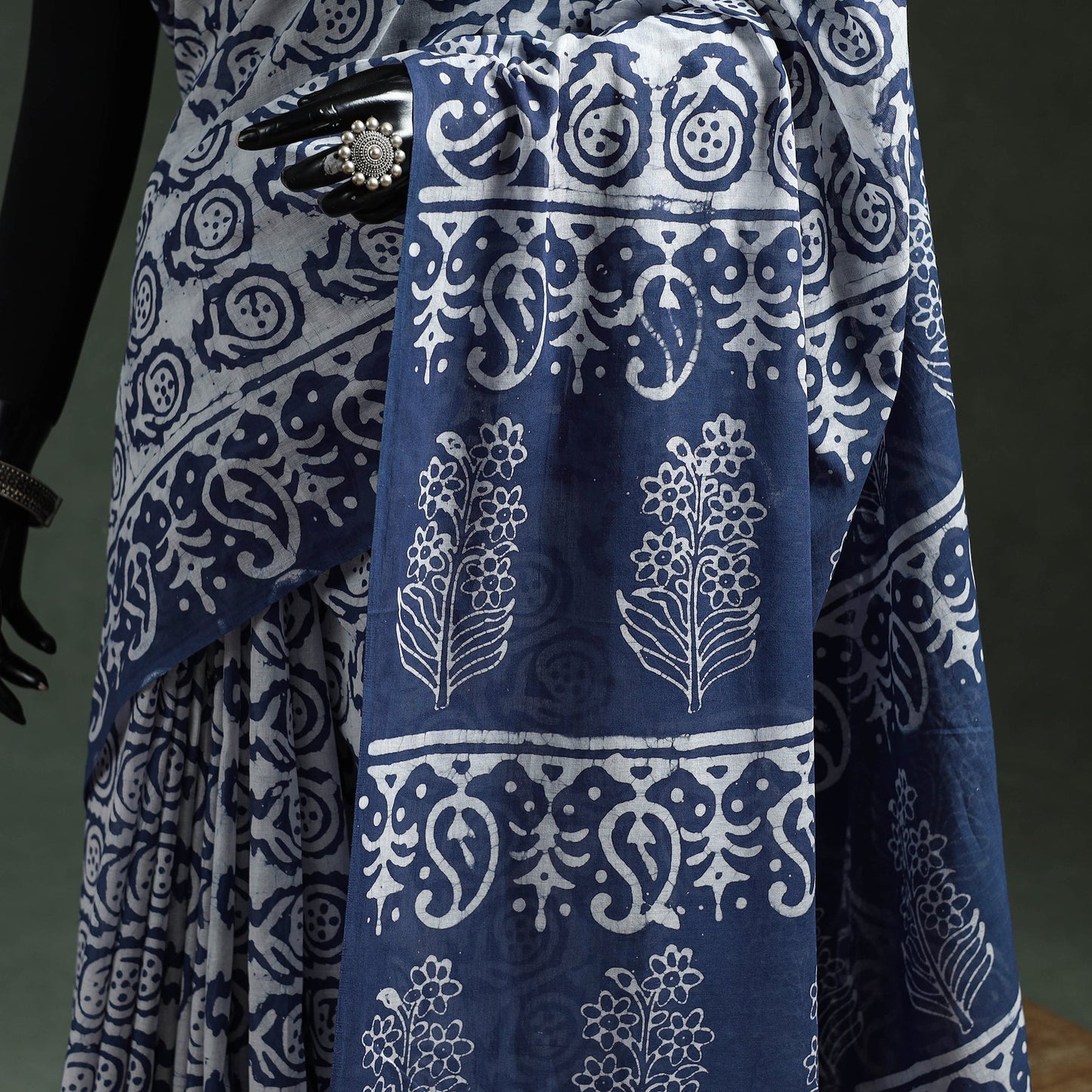 Pure mul cotton hand block batik print saree 82