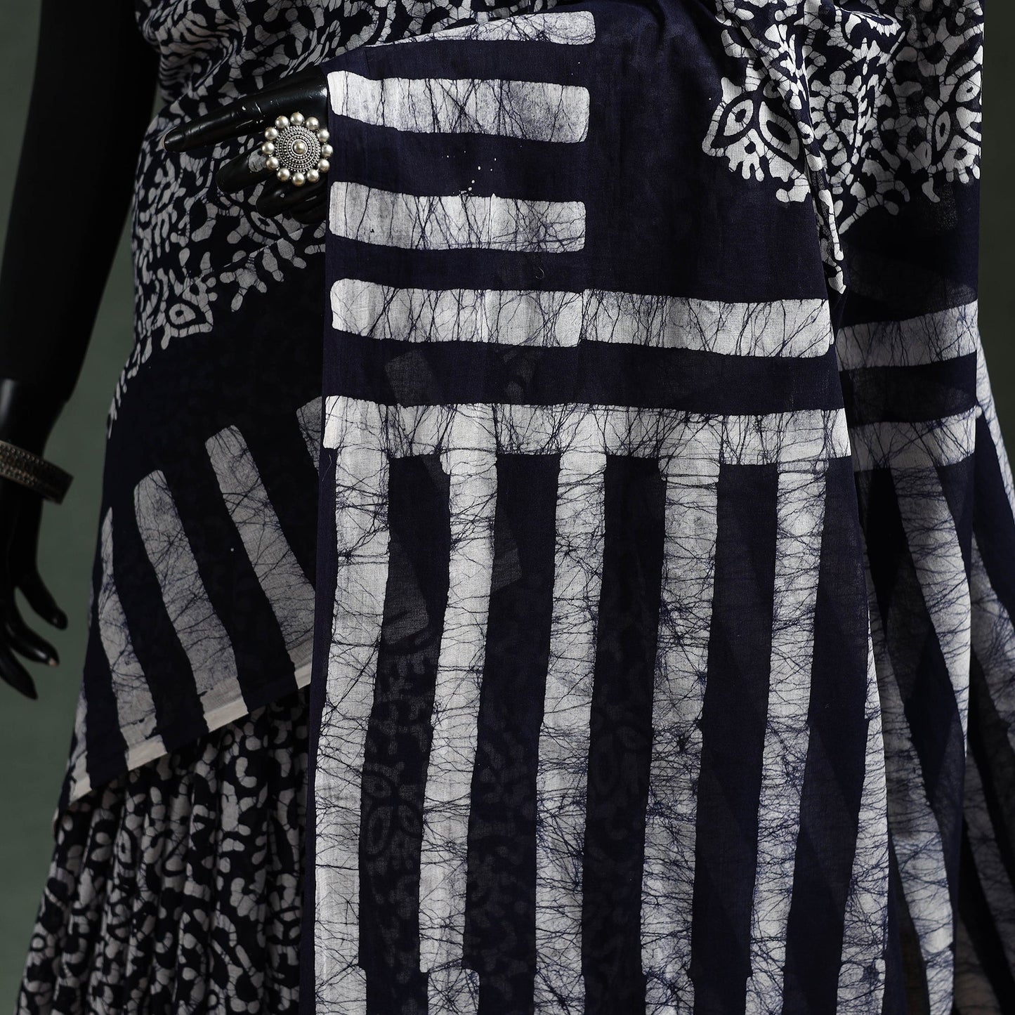 Pure mul cotton hand block batik print saree 86