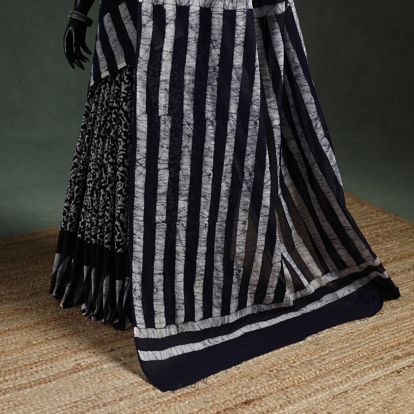 Pure mul cotton hand block batik print saree 86