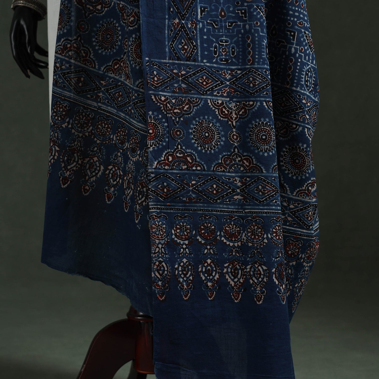 Blue - pure mul cotton kutch hand block print natural dyed