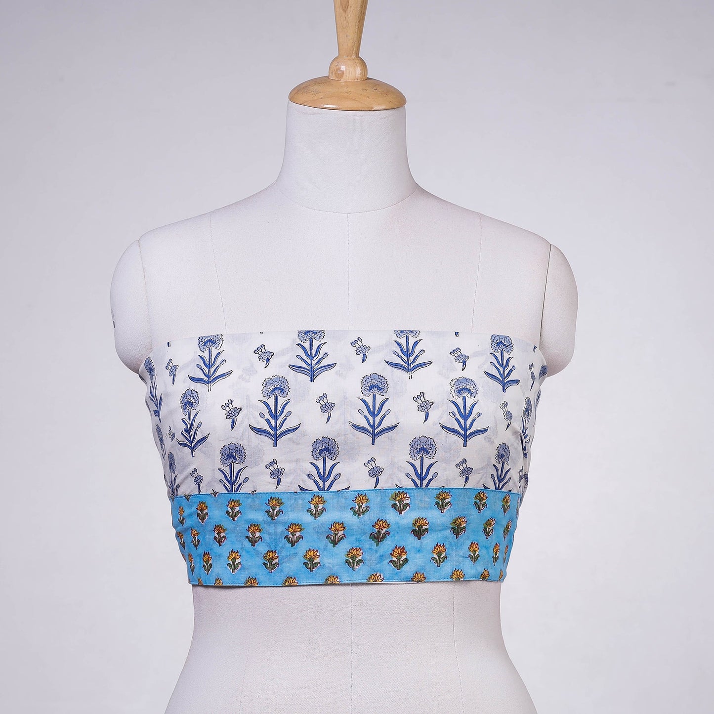 Buy Rangoli Sanganeri Block Printing Cotton Blouse Material