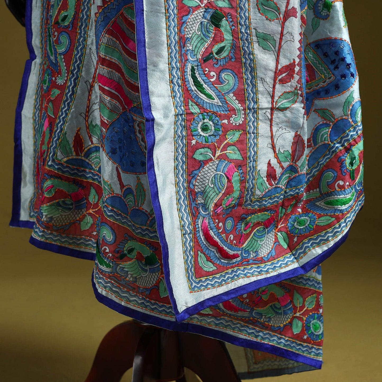 Ranihati madhubani chapa work chanderi silk hand embroidery