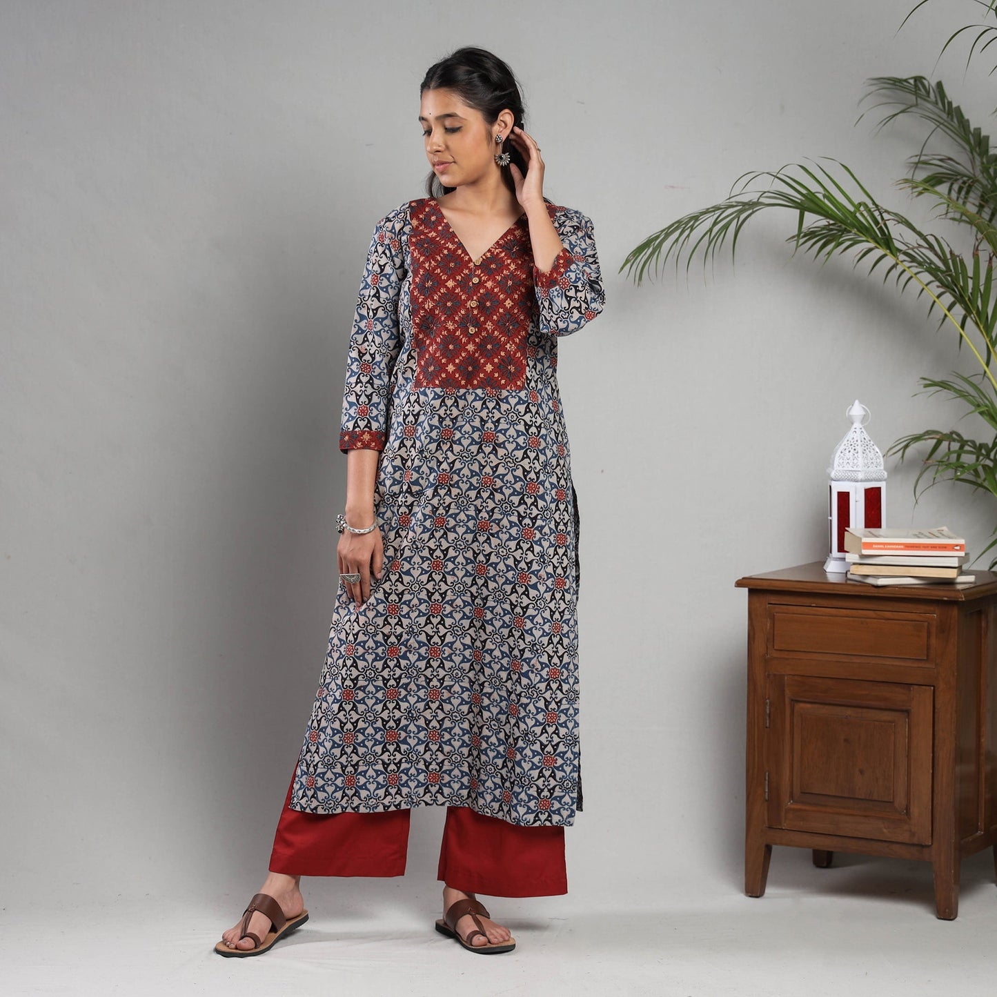 Ajrakh Kurta with Palazzo Set