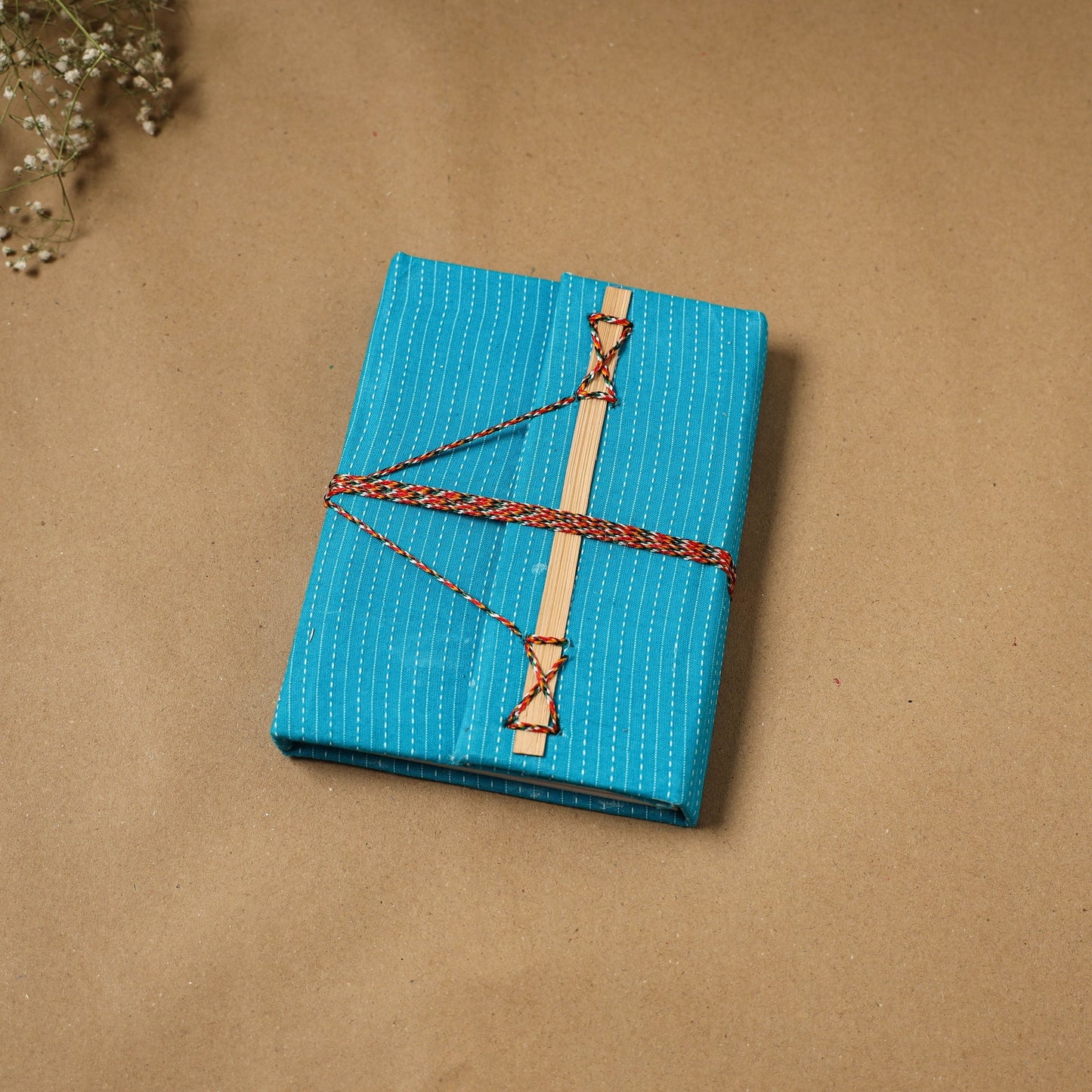 Running stitch fabric cover handmade paper notebook