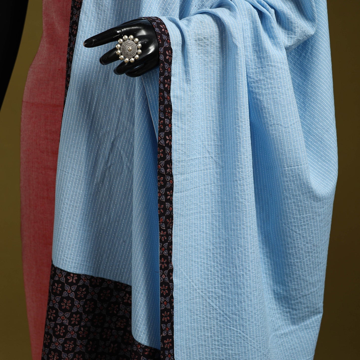 Running stitch with patchwork cotton dupatta 18