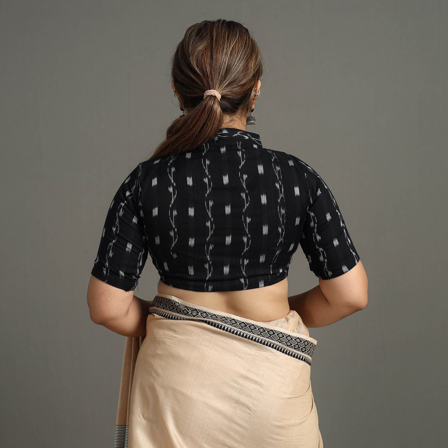 Blue - sambalpuri cotton stitched ikat blouse 02