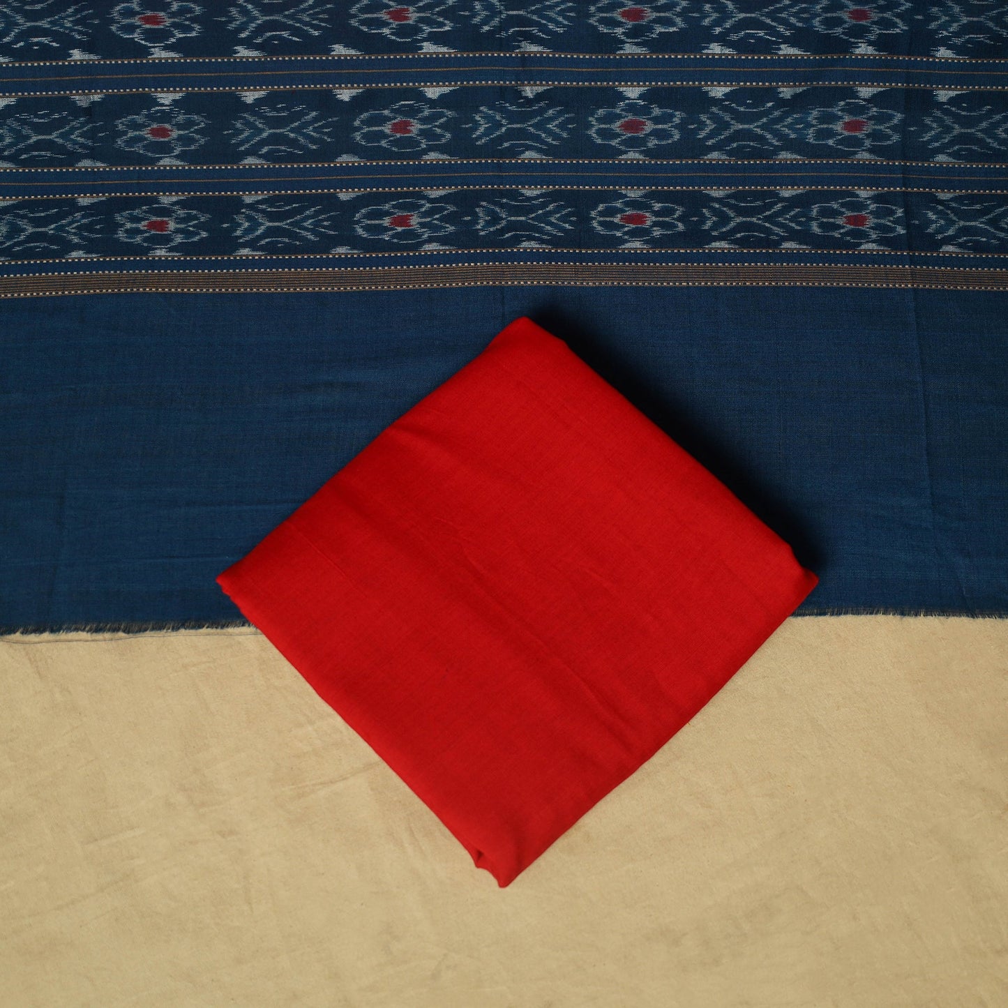 Sambalpuri ikat handloom cotton 3pc unstitched dress