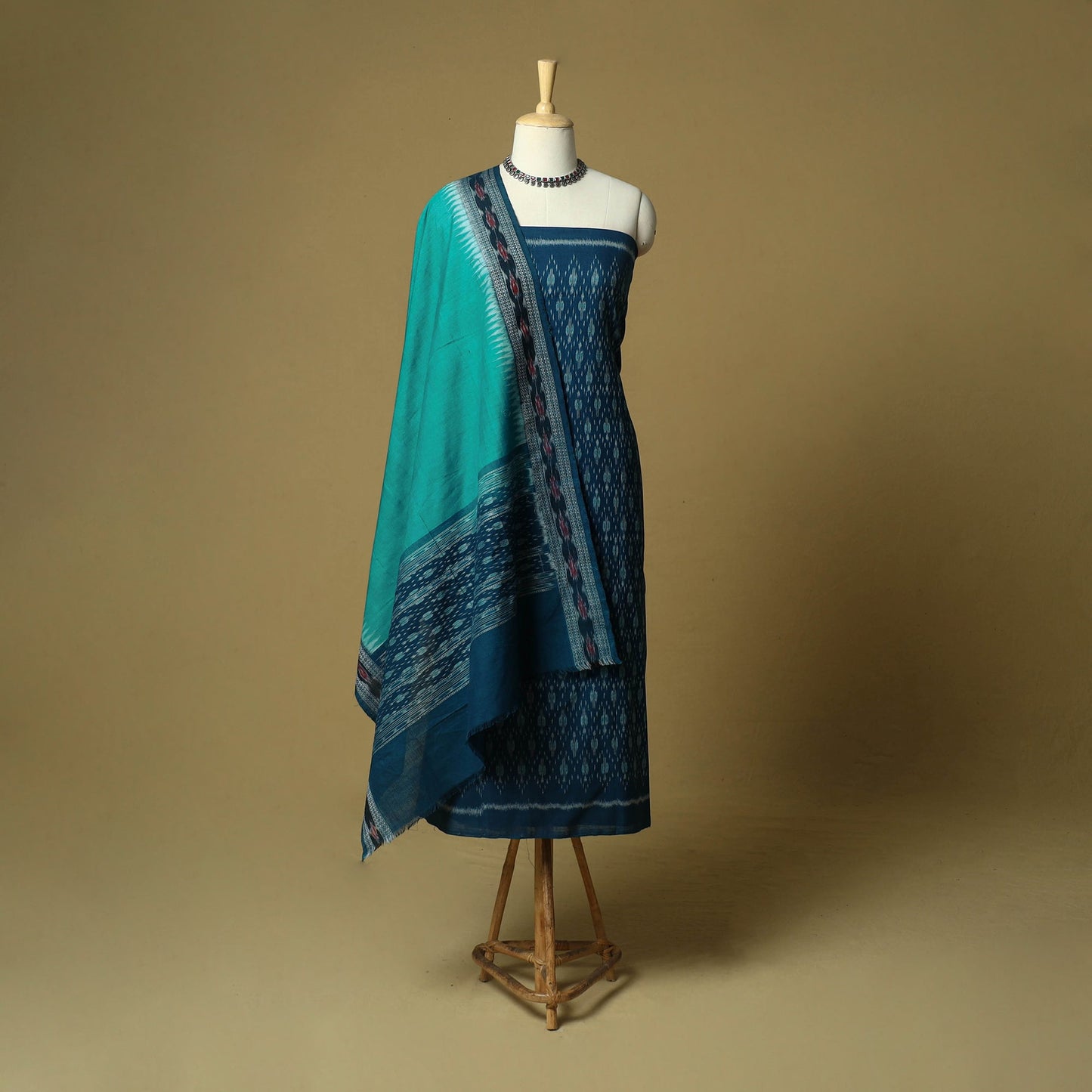 Sambalpuri ikat handloom cotton 3pc unstitched dress