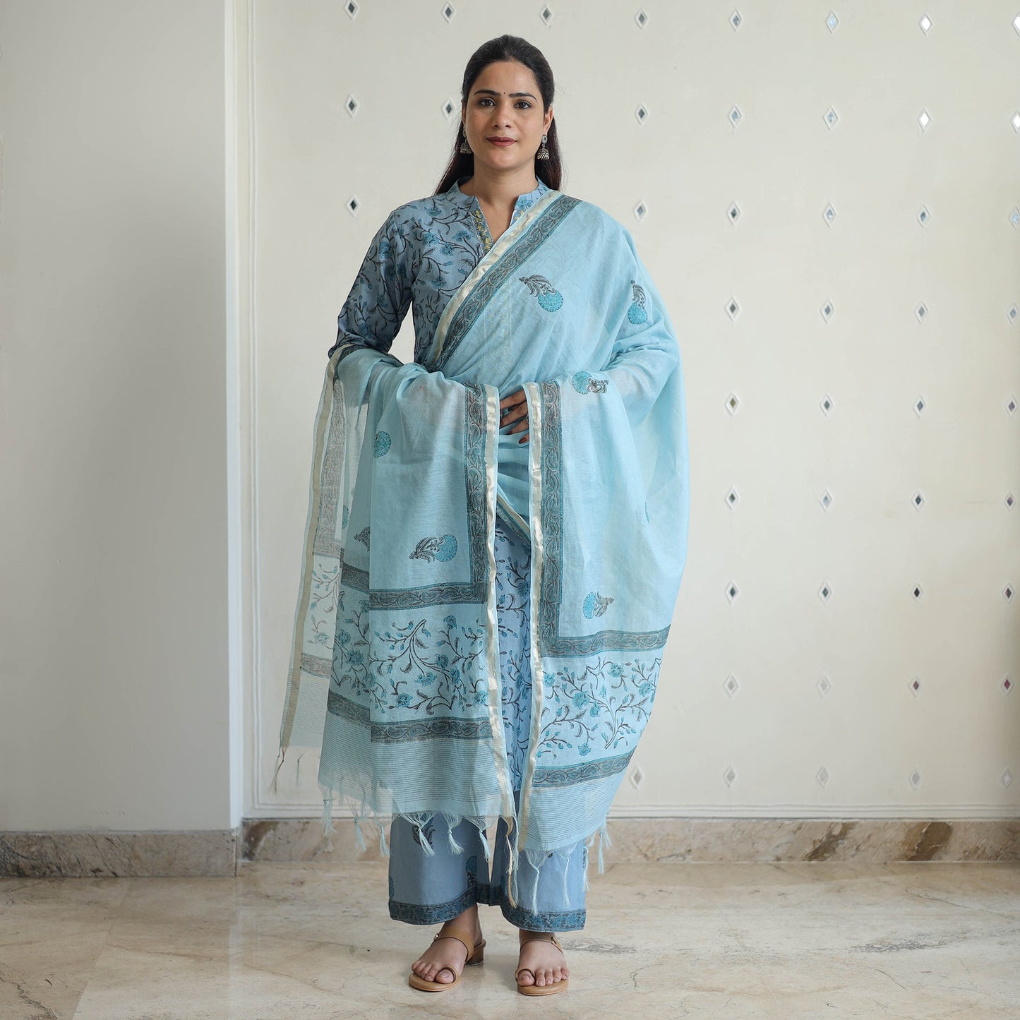 Sanganeri Block Print Suit Set Shop Now Online in India