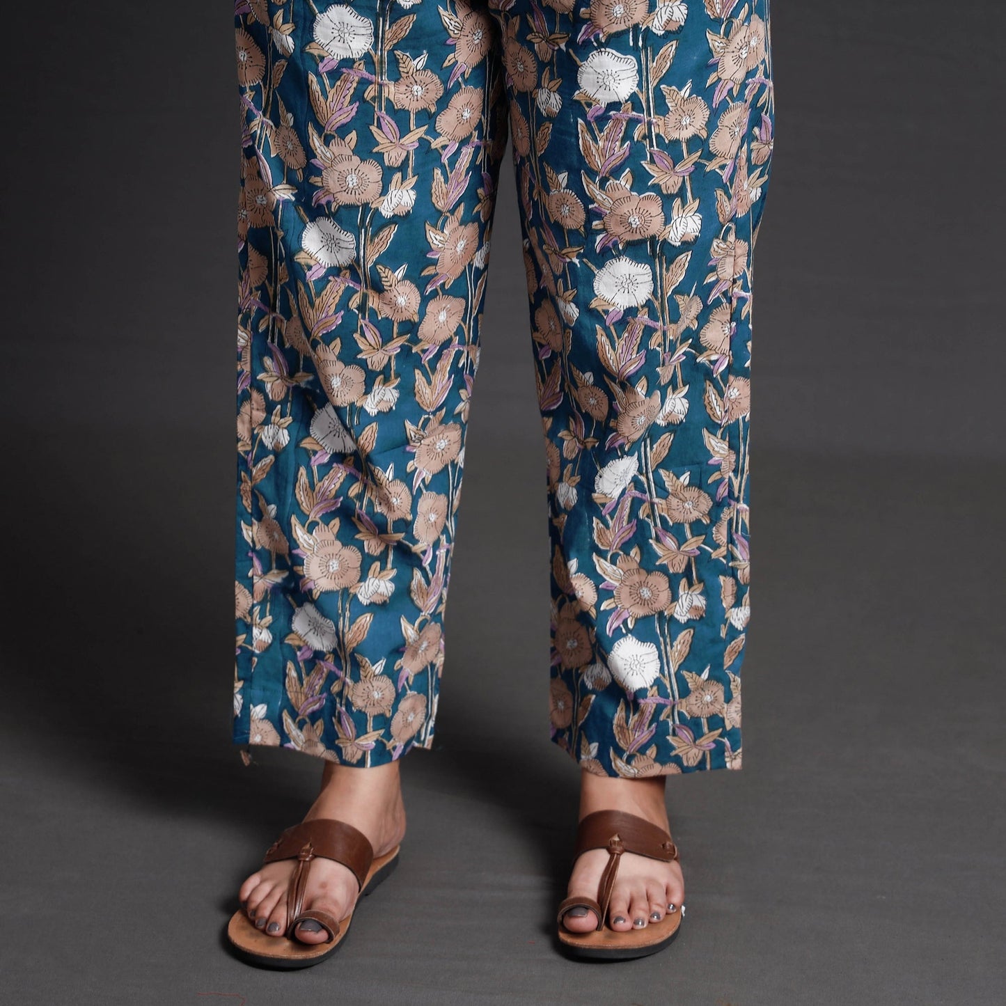Buy Sanganeri Block Printed Cotton Elasticated Palazzo