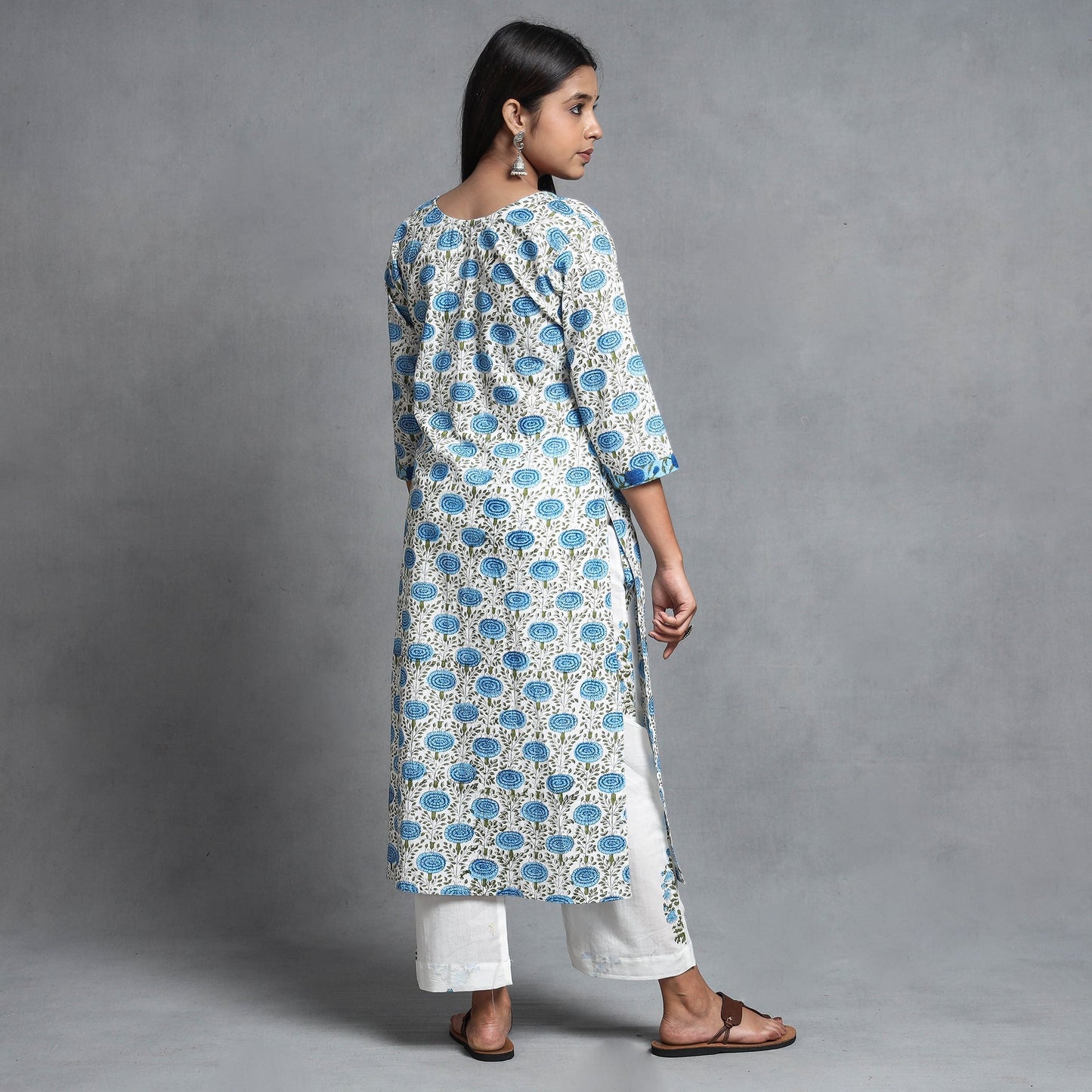 Sanganeri Kurta with Palazzo & Dupatta Set