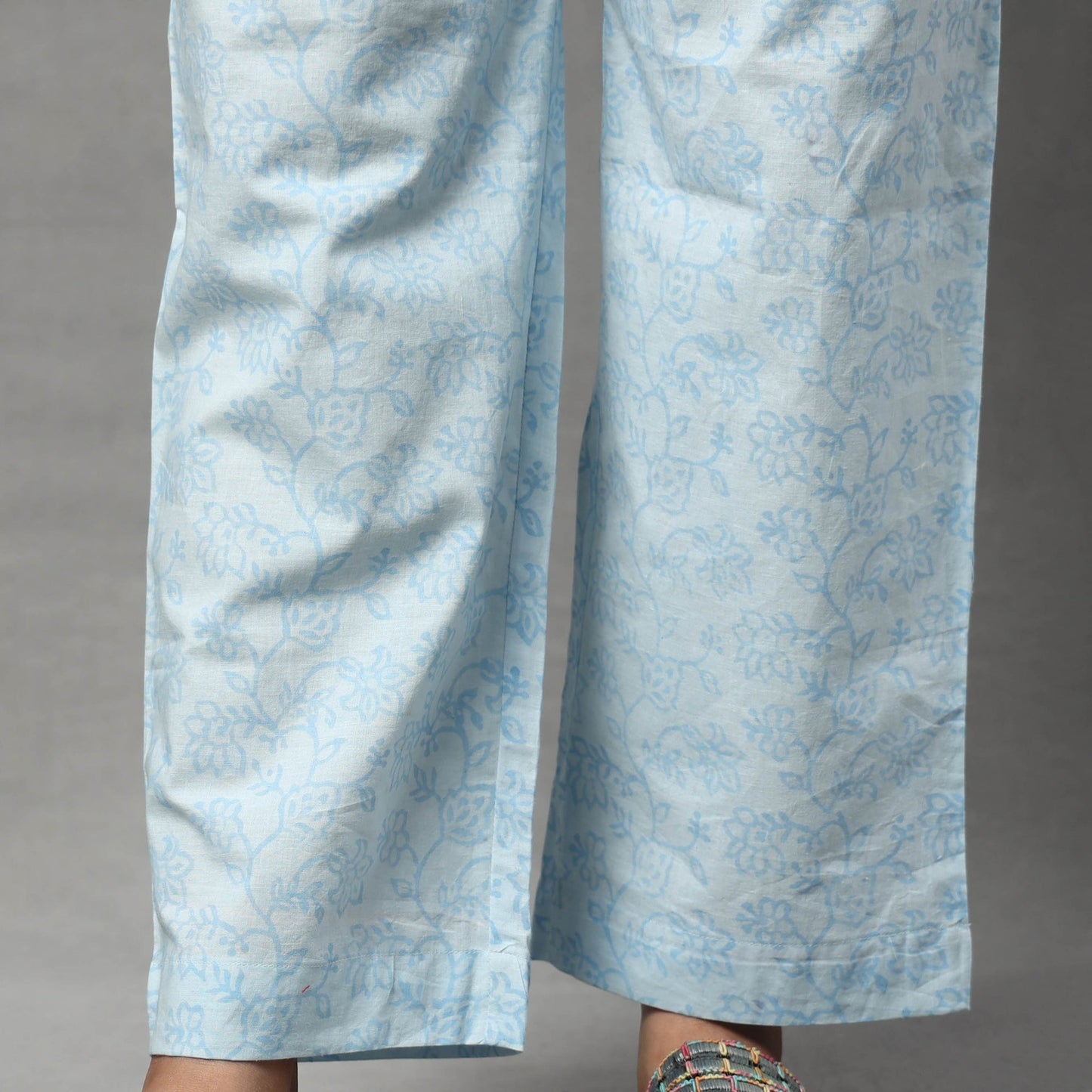 Sanganeri Block Printed Cotton Kurta with Palazzo & Dupatta Set