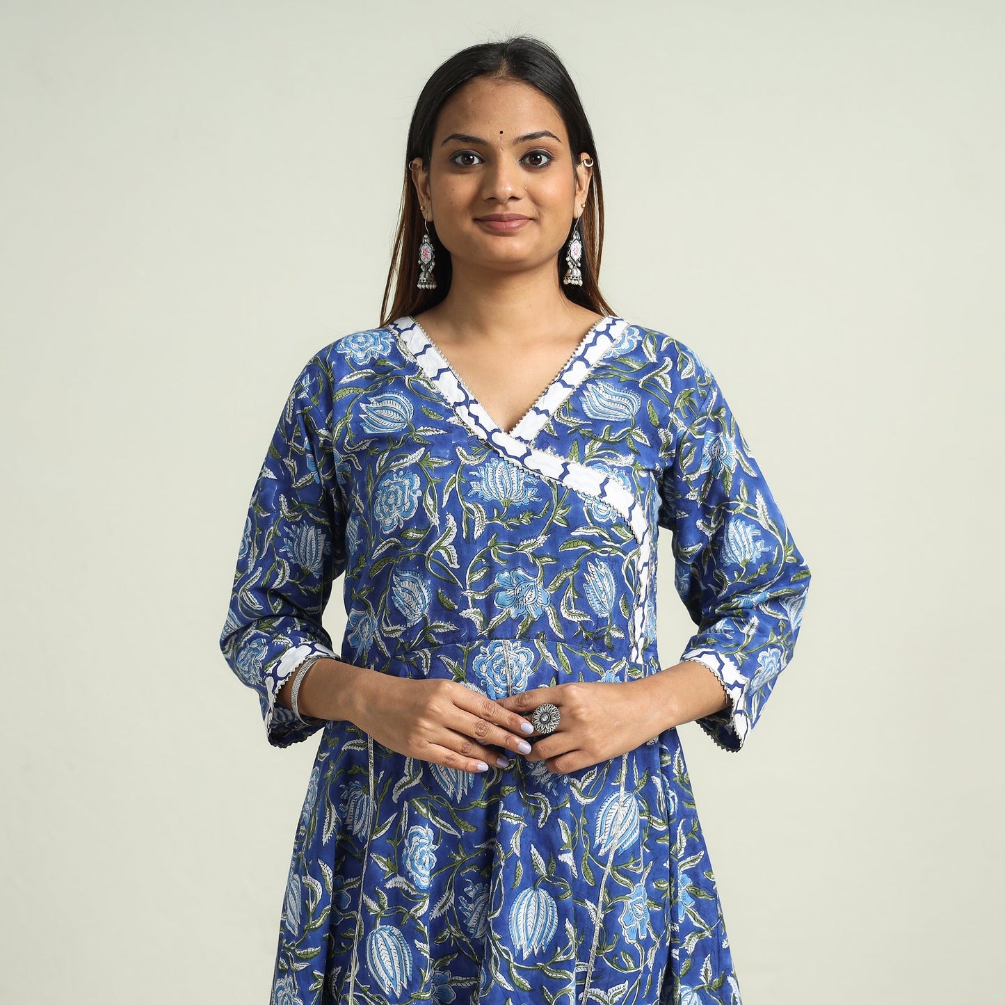 Buy Sanganeri Block Printed Cotton Kurta with Sharara Set Online at iTokri.com