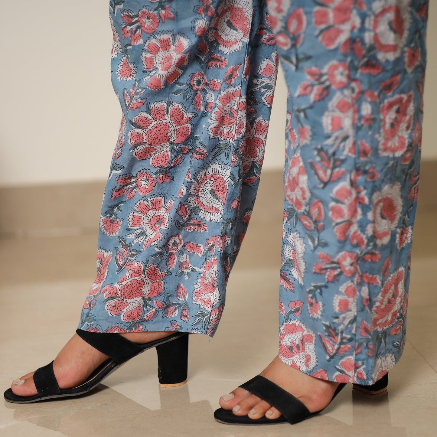 Blue - sanganeri block printed cotton co-ord set 14