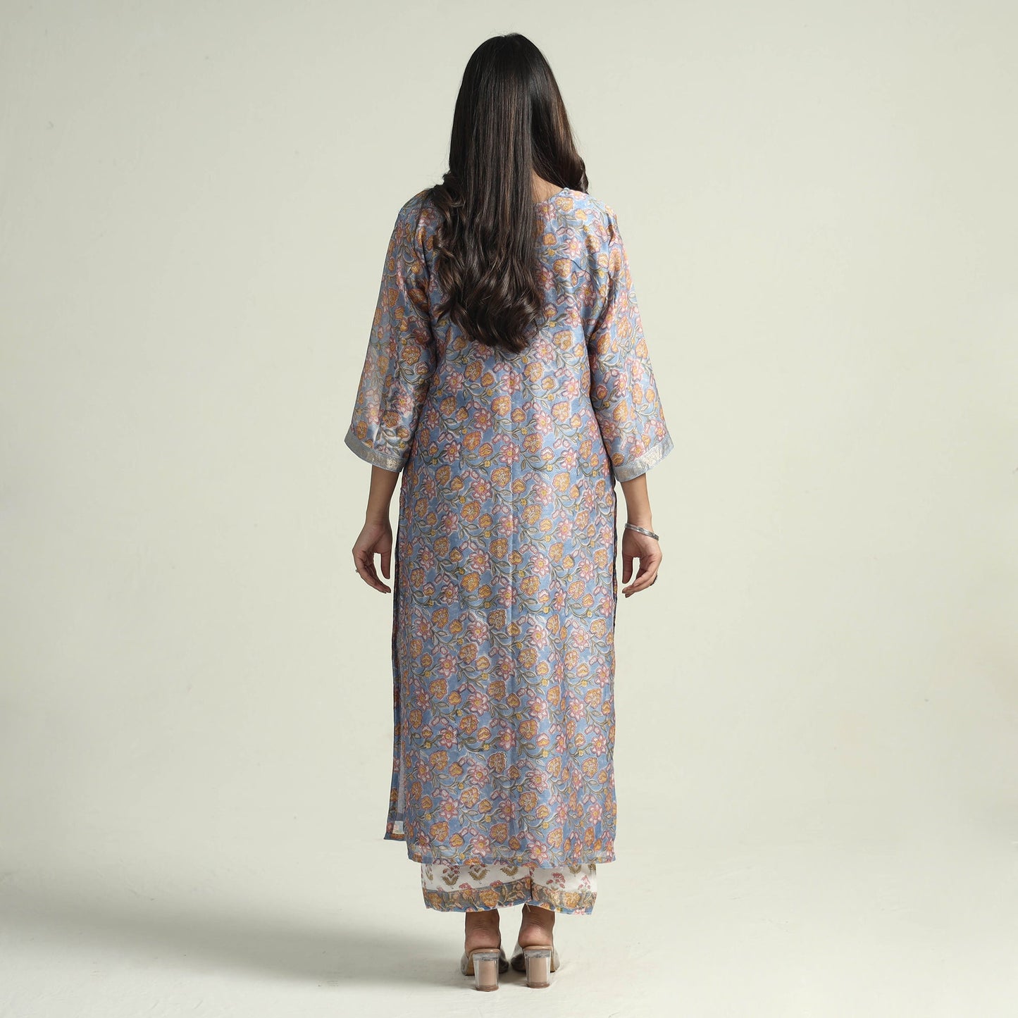 Sanganeri Kurta with Palazzo & Dupatta Set