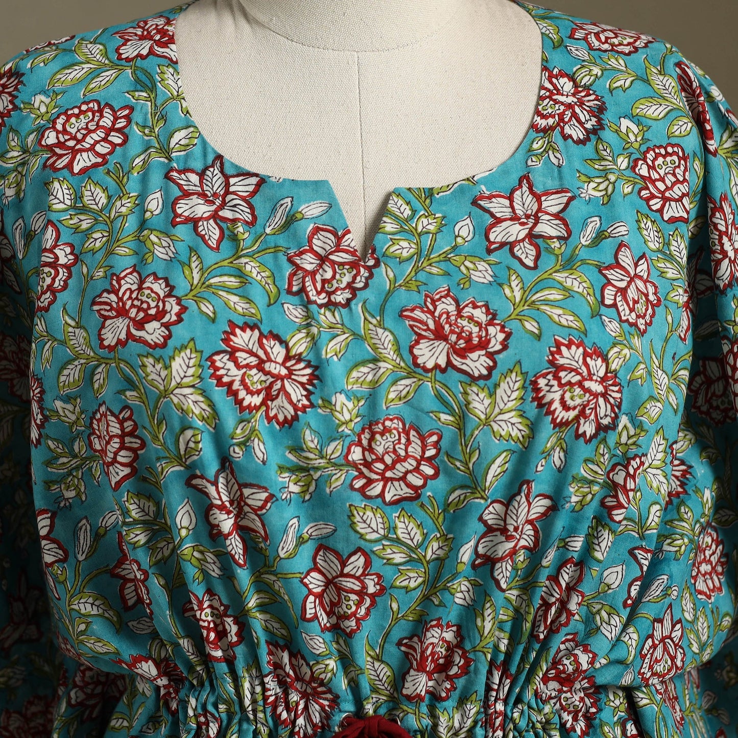 Sanganeri Block Print Cotton Kaftan (Short)