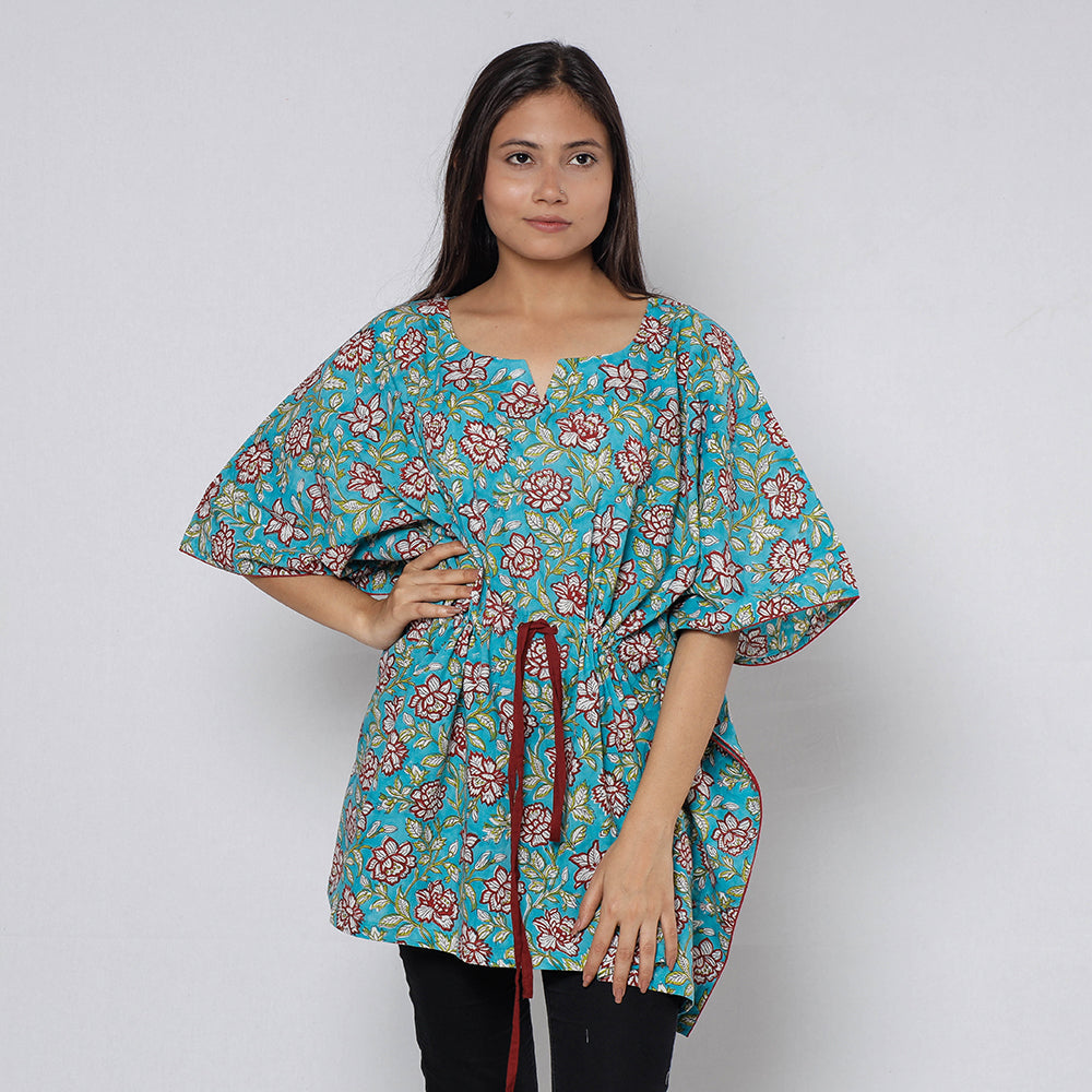 Sanganeri Block Print Cotton Kaftan (Short)