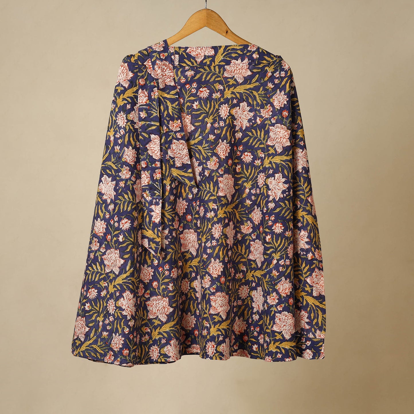 Blue - sanganeri cotton wrap around skirt 22 - handcrafted