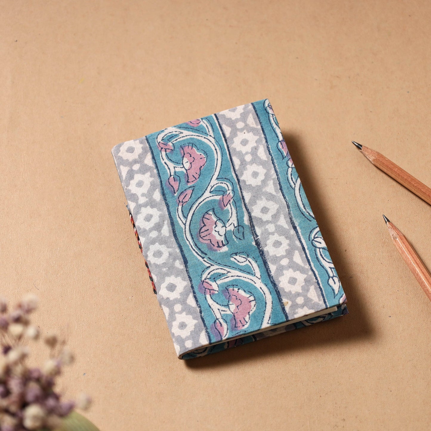 Sanganeri Fabric Cover Handmade Paper Notebook