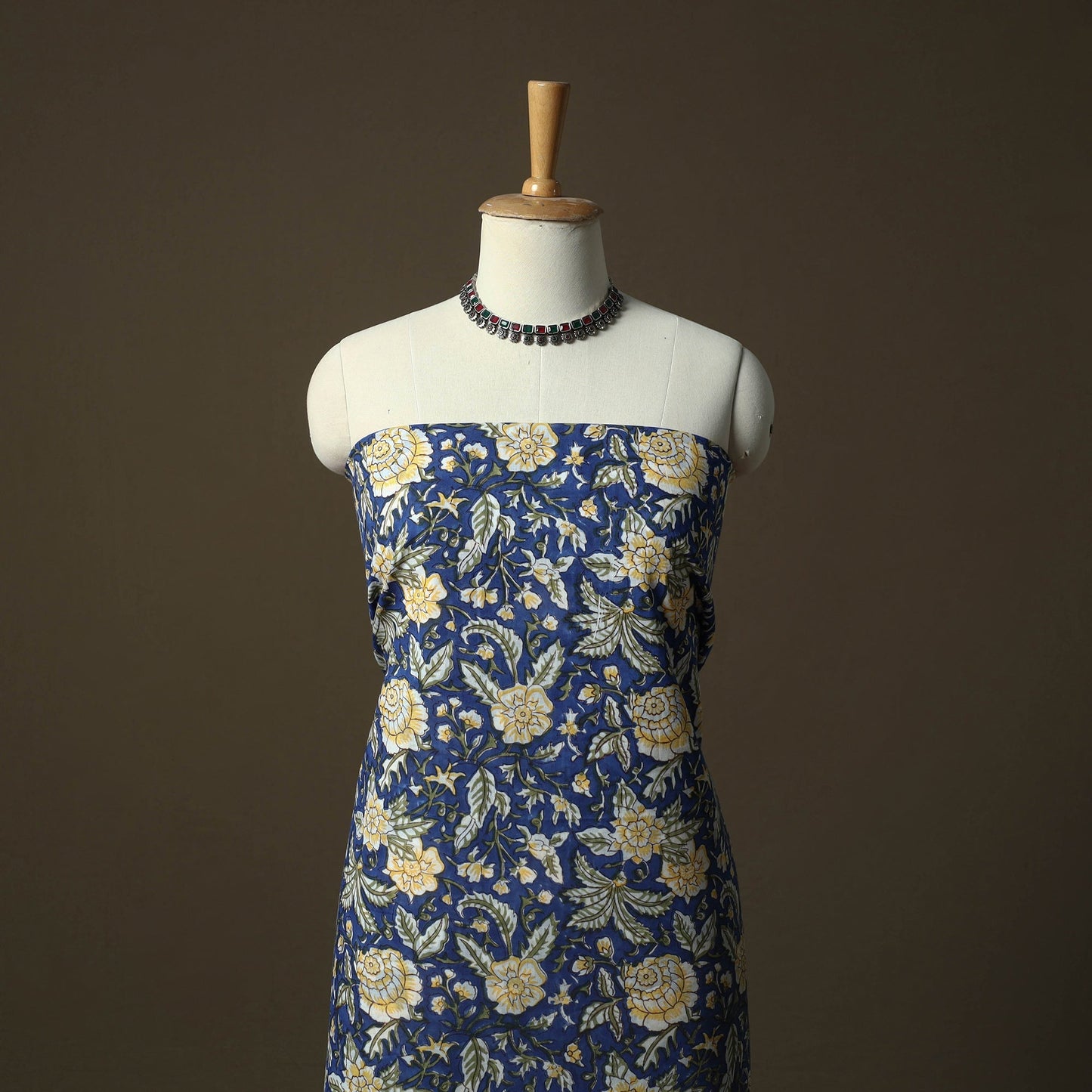 Sanganeri hand block print cotton 2pc unstitched dress