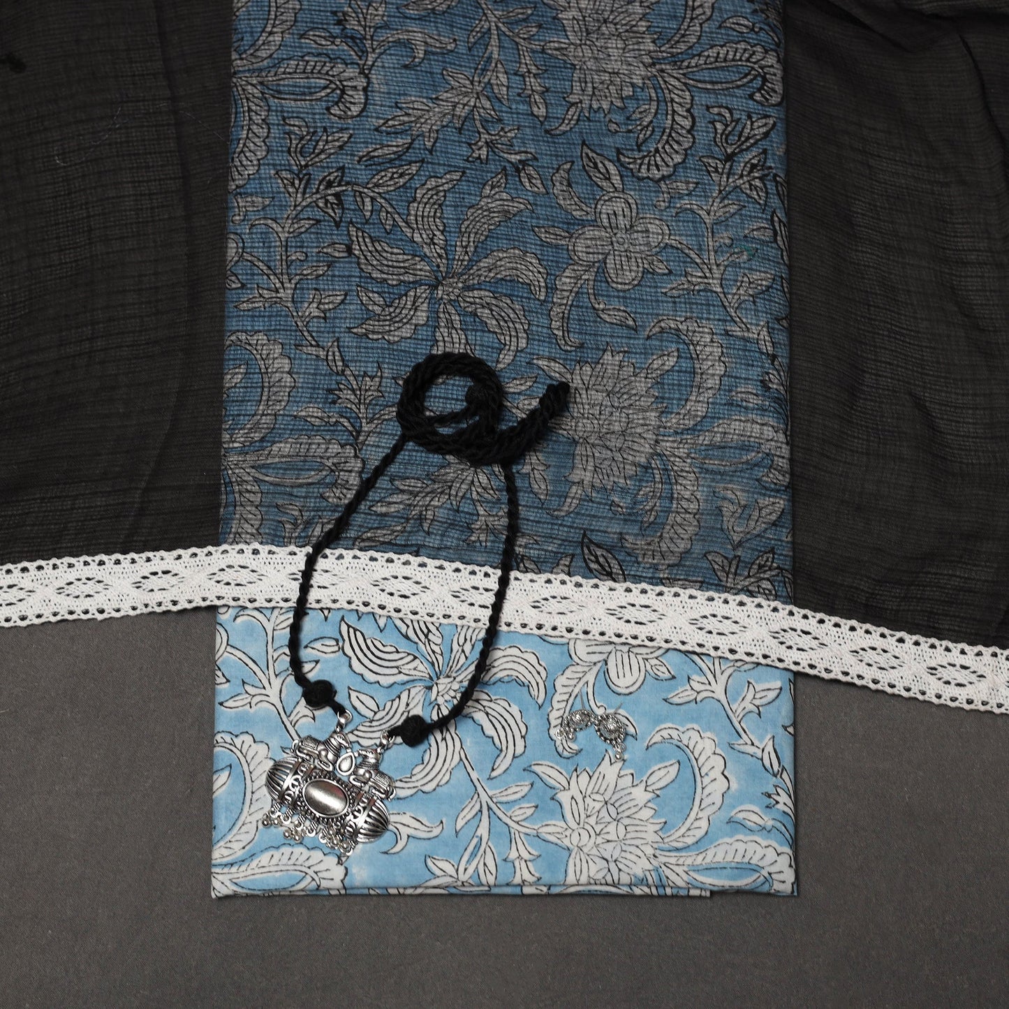 Sanganeri hand cotton 2pc unstitched dress material