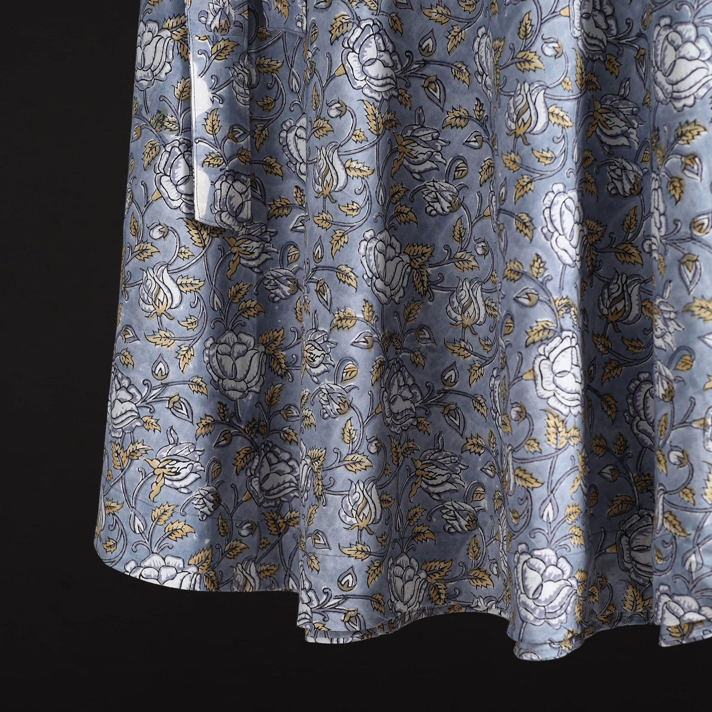 Sanganeri hand cotton wrap around skirt 42 - handcrafted