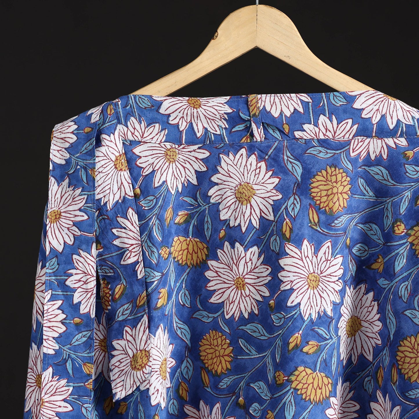 Sanganeri hand cotton wrap around skirt 54 - handcrafted