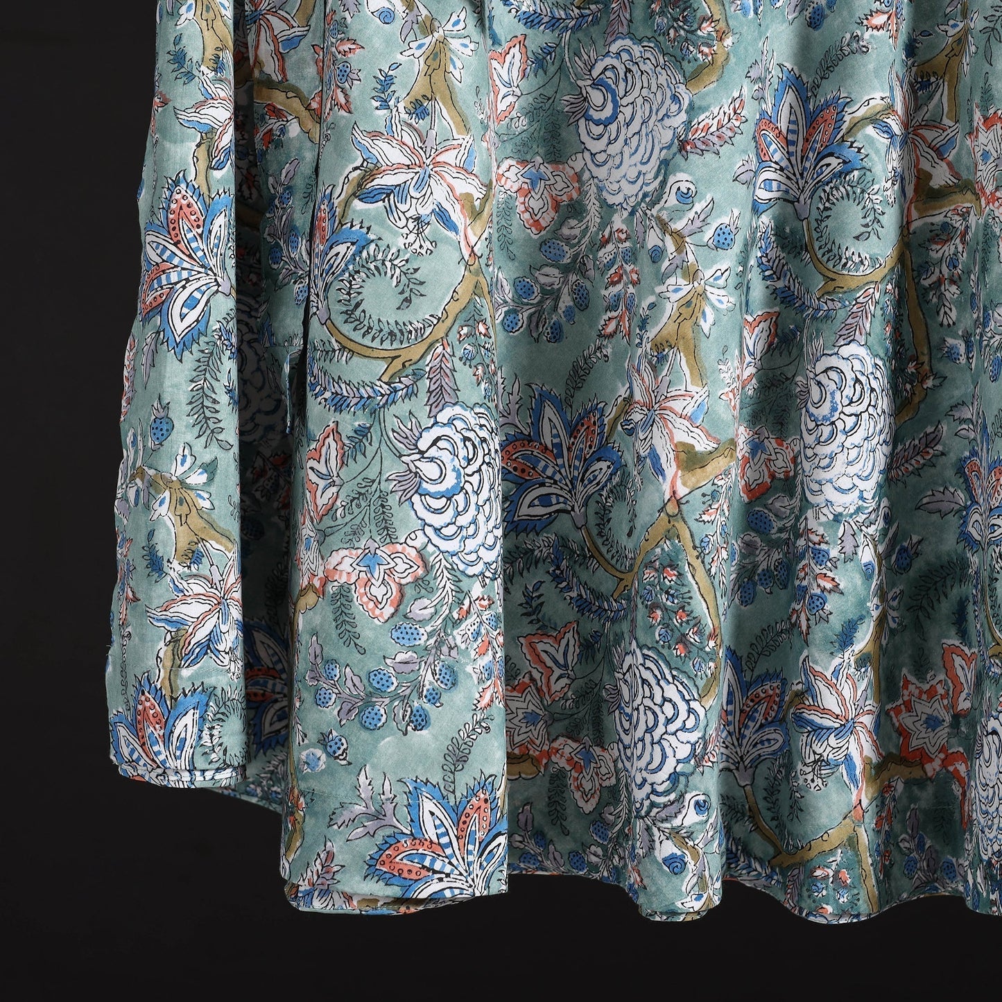 Sanganeri hand cotton wrap around skirt 73 - handcrafted