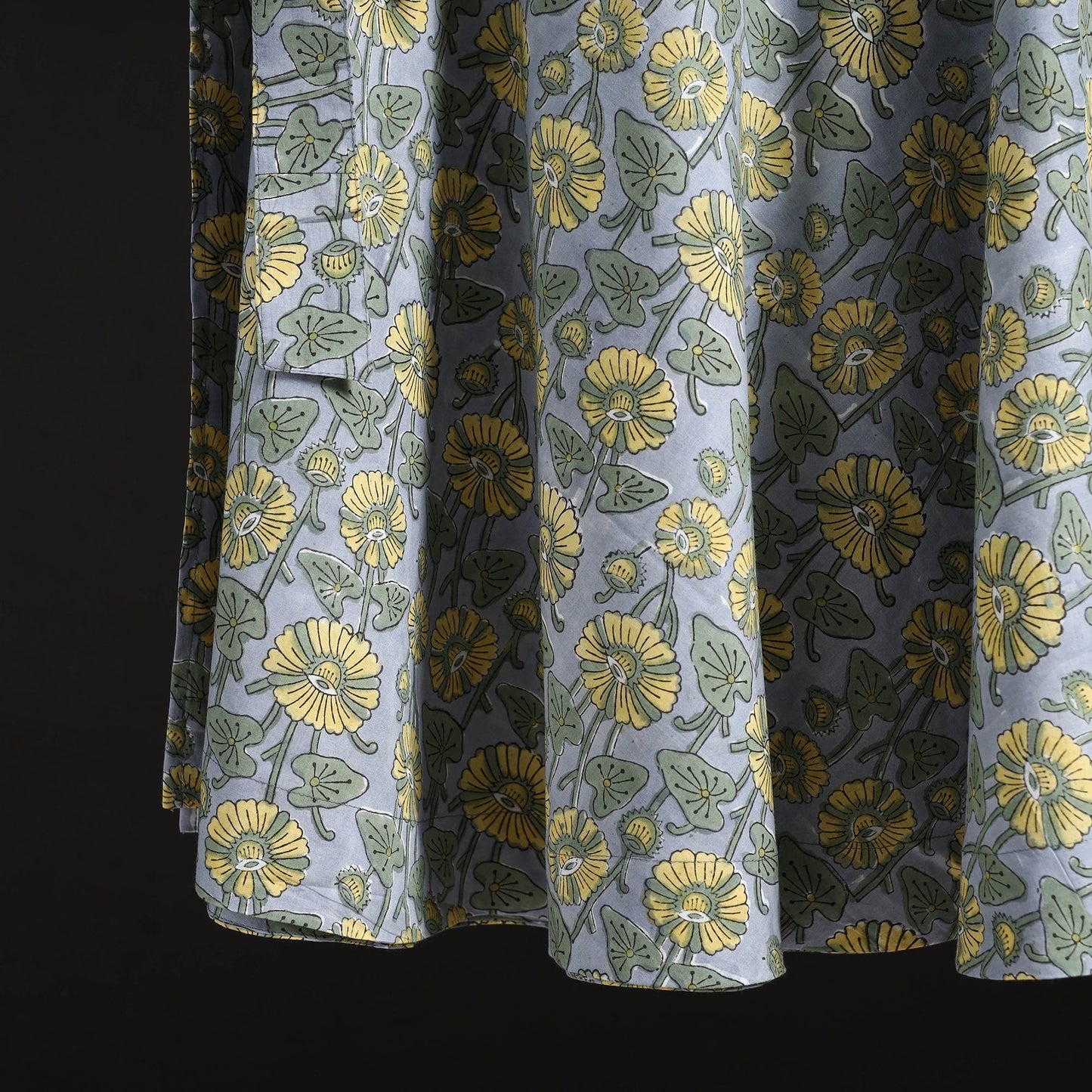 Sanganeri hand cotton wrap around skirt 75 - handcrafted