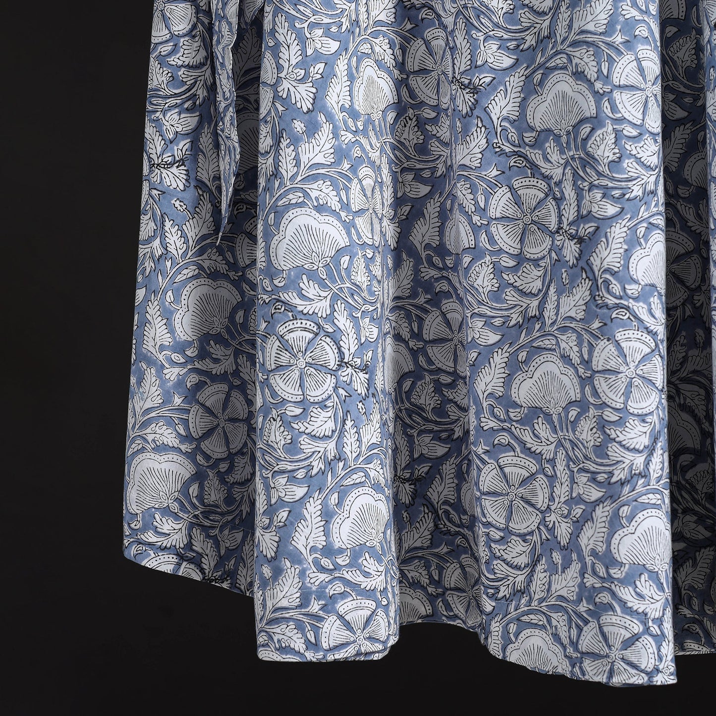 Sanganeri hand cotton wrap around skirt 84 - handcrafted